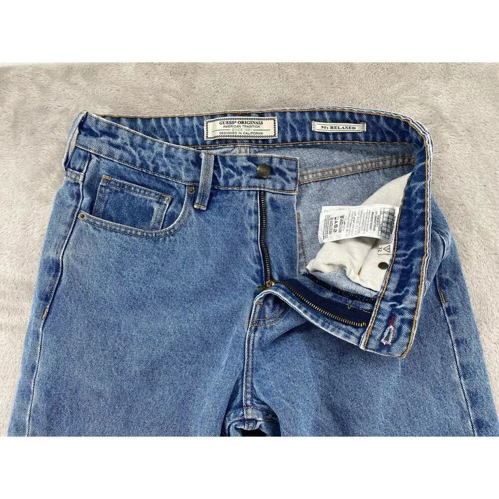 Vintage Guess Jeans Women 32 90s Relaxed Fit Mom Denim Blue USA Style